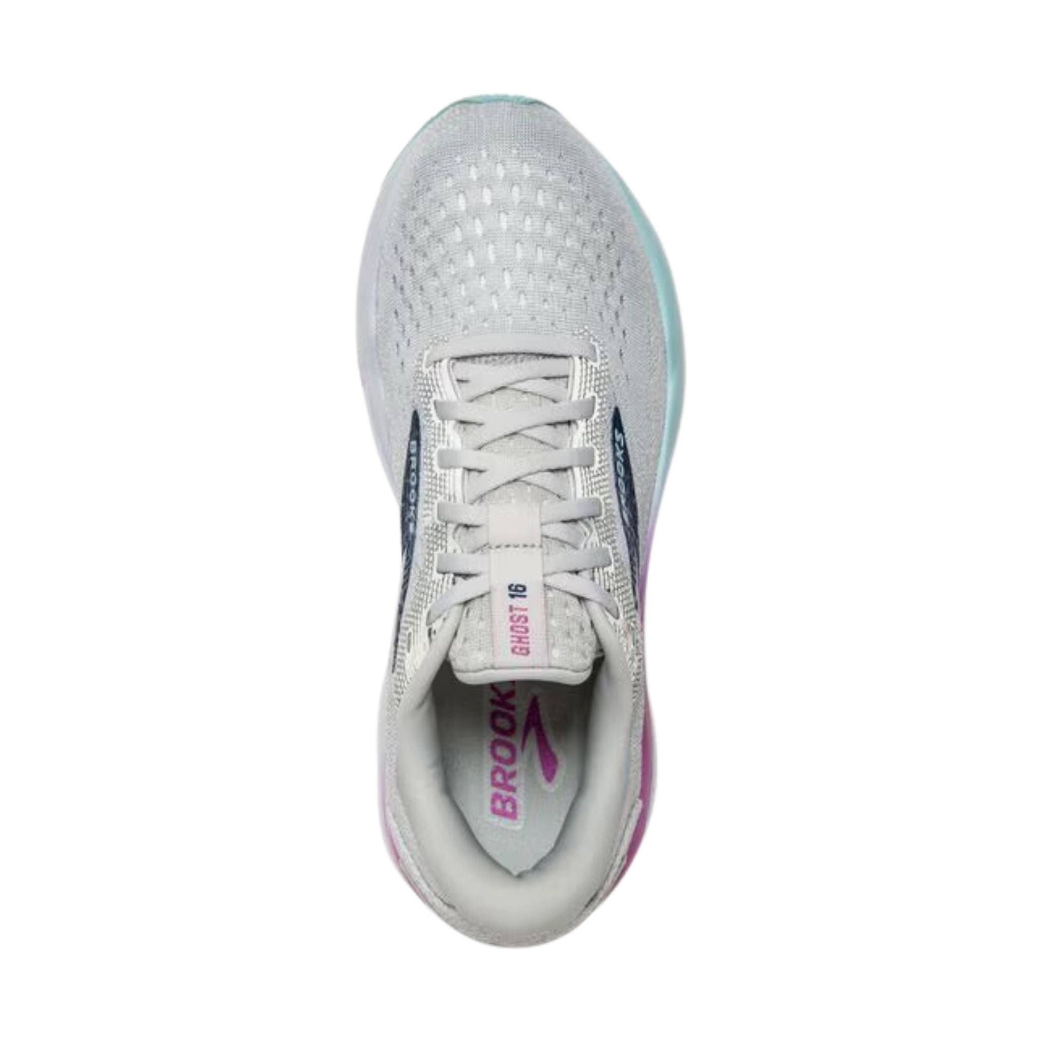 Brooks Women's Ghost 16 Road Running Shoes - White/Grey/Estate Blue by Lenny's Shoe & Apparel