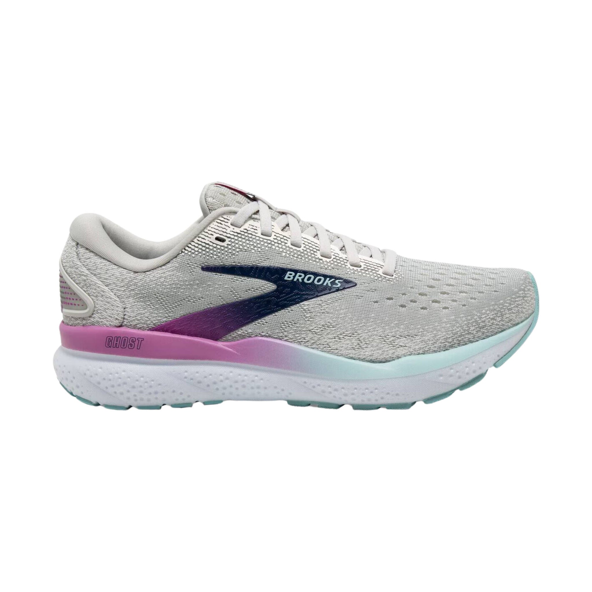 Brooks Women's Ghost 16 Road Running Shoes - White/Grey/Estate Blue by Lenny's Shoe & Apparel