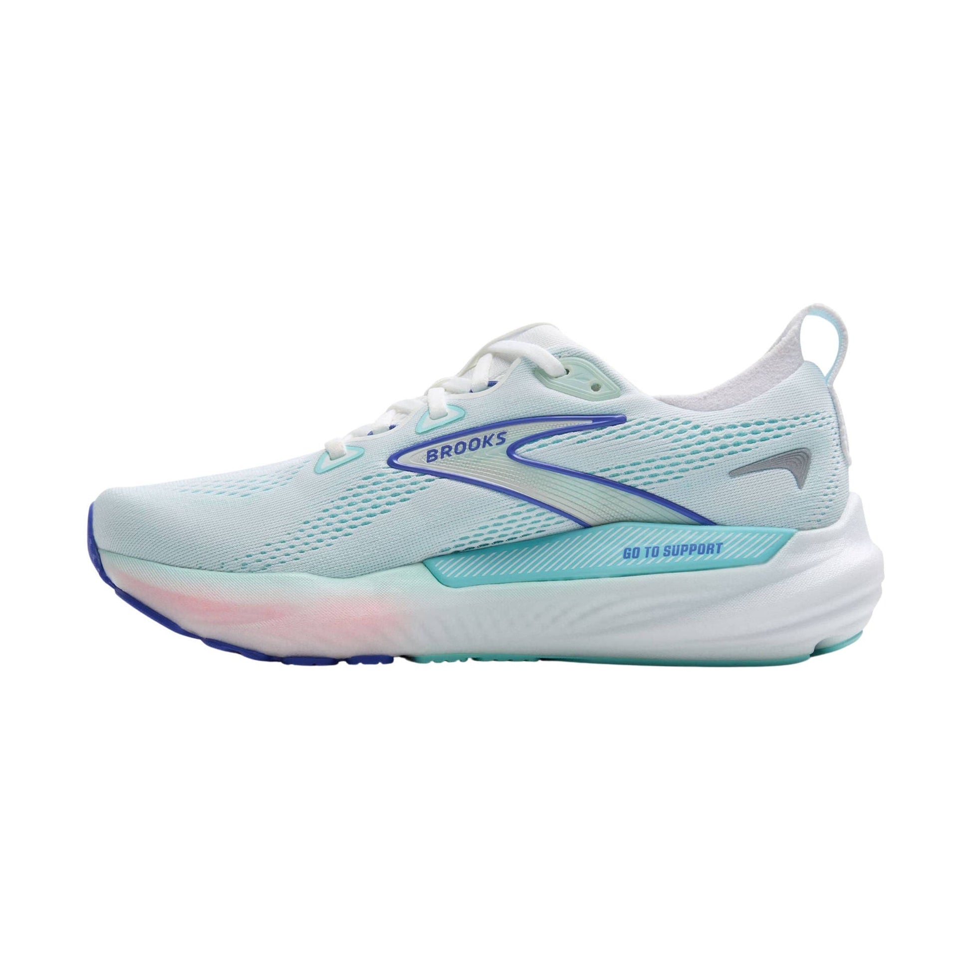 Brooks Women's Glycerin GTS 22 Road Running Shoes - White/Limpet Shell/Amparo Blue by Lenny's Shoe & Apparel