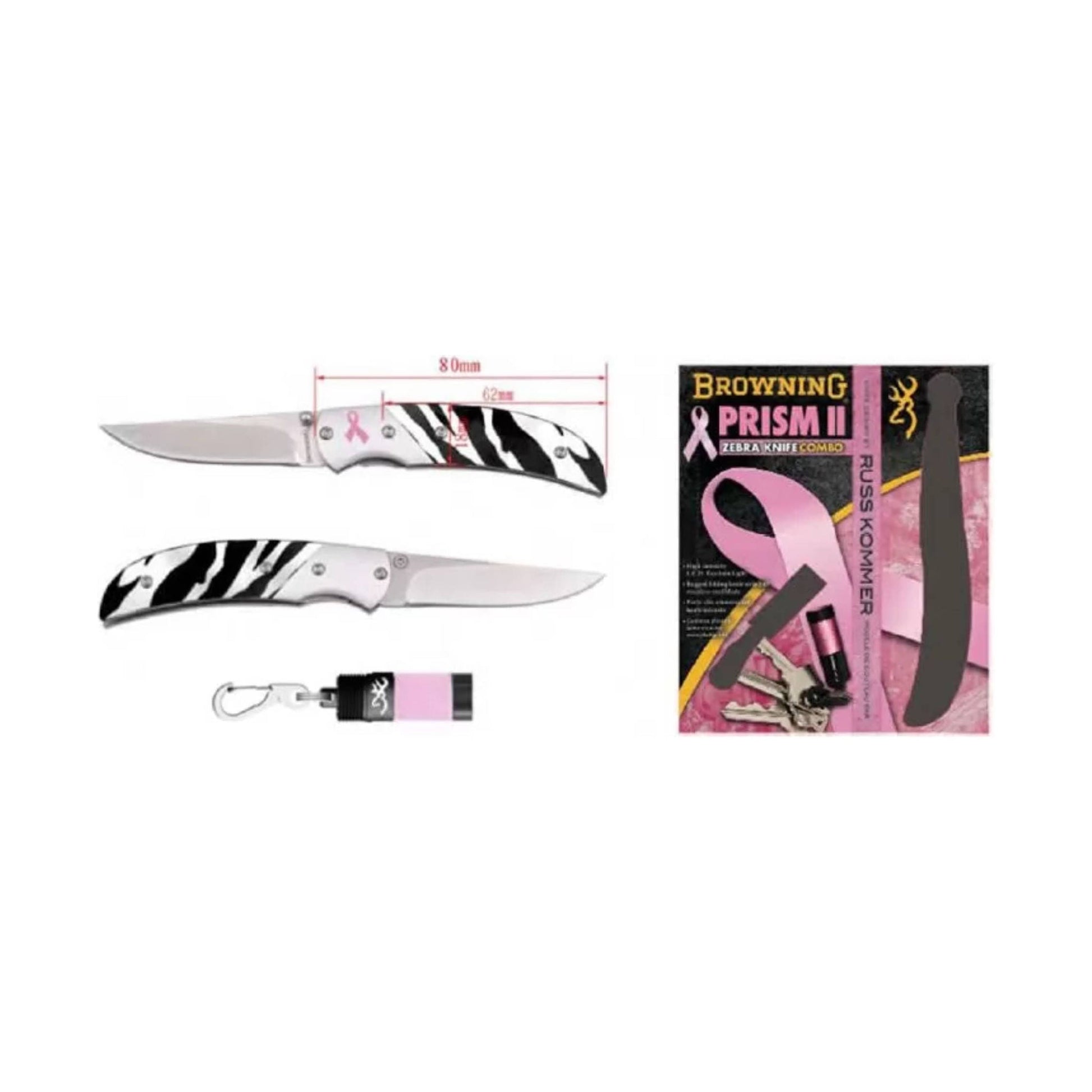 Browning Zebra Knife Light Combo Kit - Black/White/Pink by Lenny's Shoe & Apparel