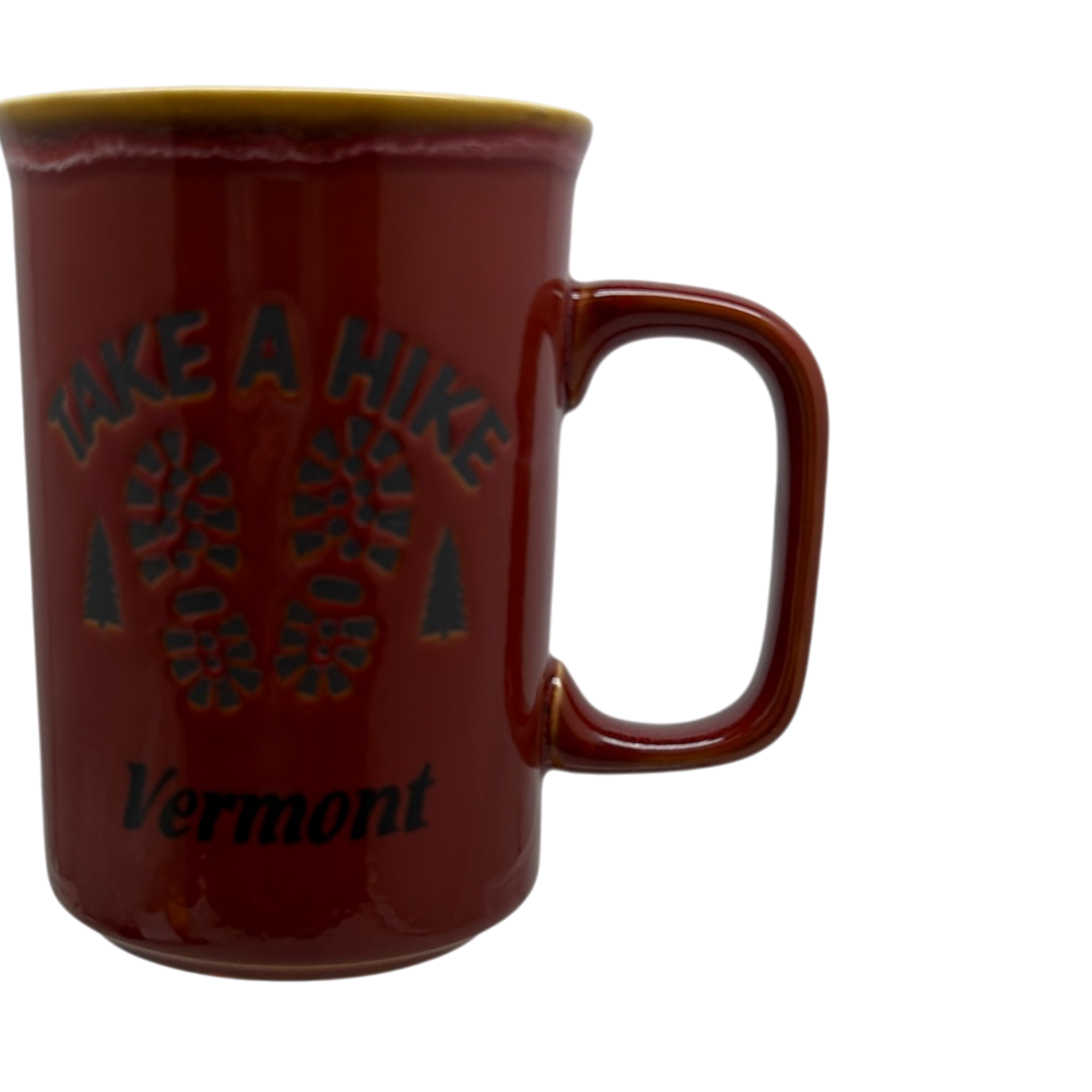 Take a Hike - Vermont - Drip Glaze Mug - Red