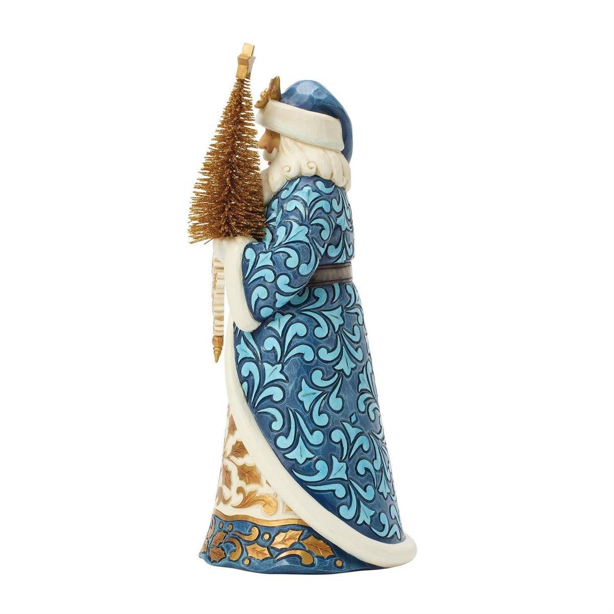 Twilight Elegance: A Regal Santa in Blue and Gold