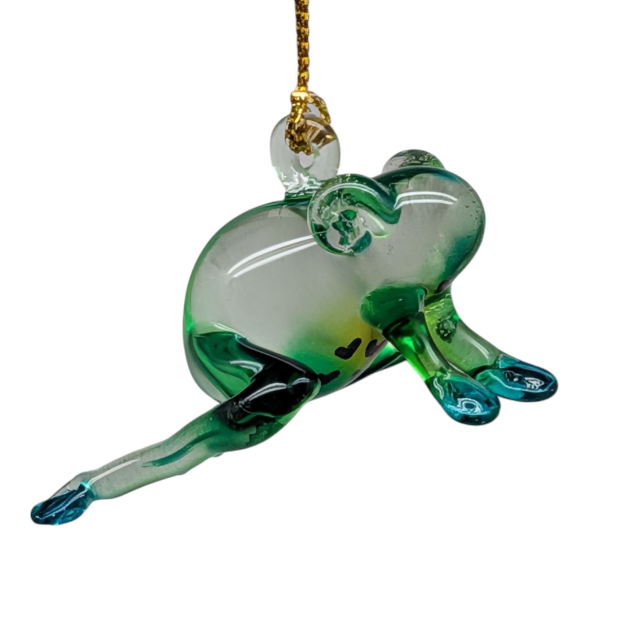 Playful Frog Glass Ornament