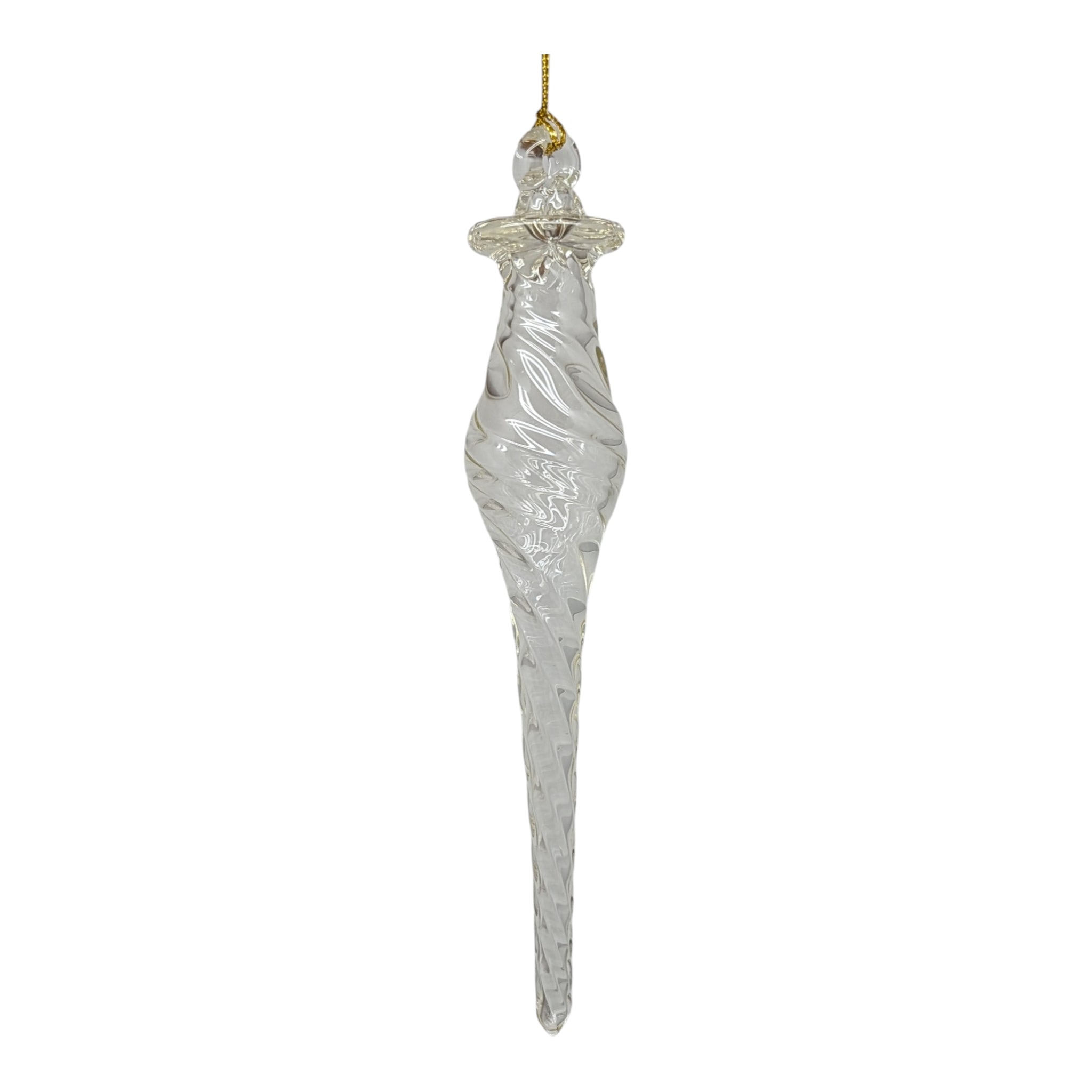 Crystalline Ice Scepter with Gold Crown - Glass Icicle