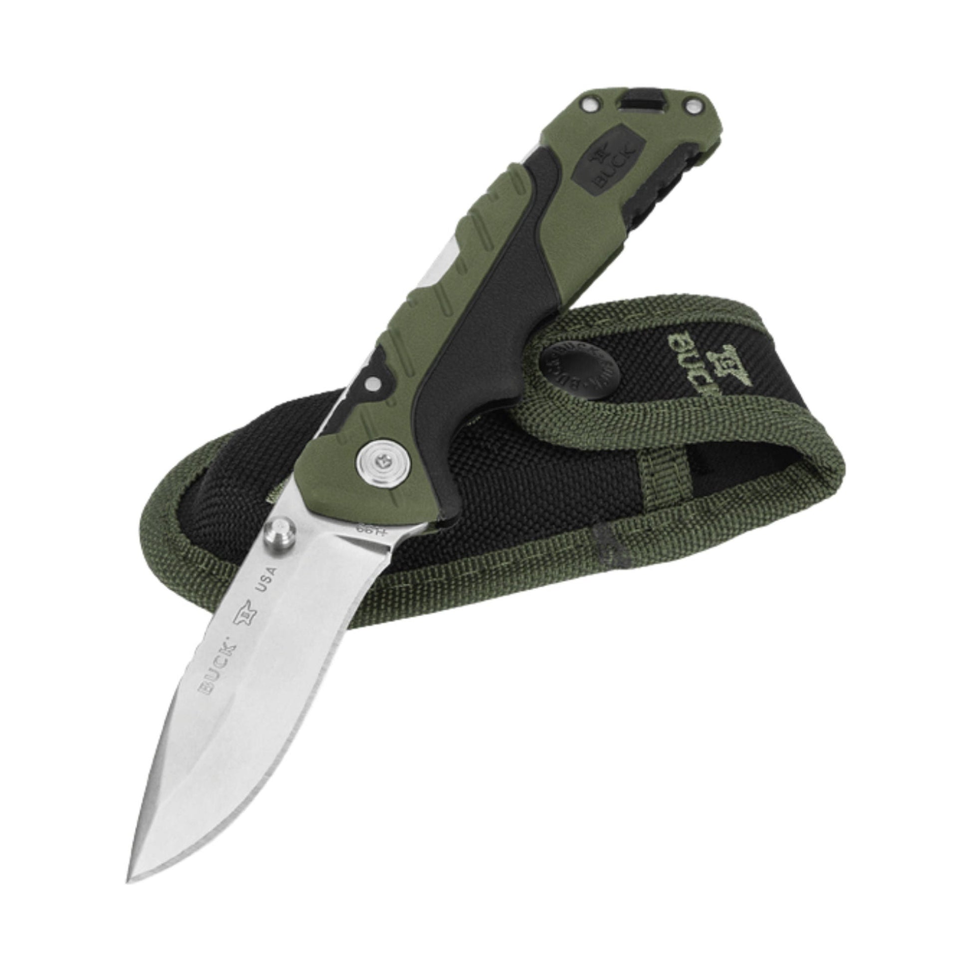 Buck Small Folding Pursuit Knife - Green/Black by Lenny's Shoe & Apparel