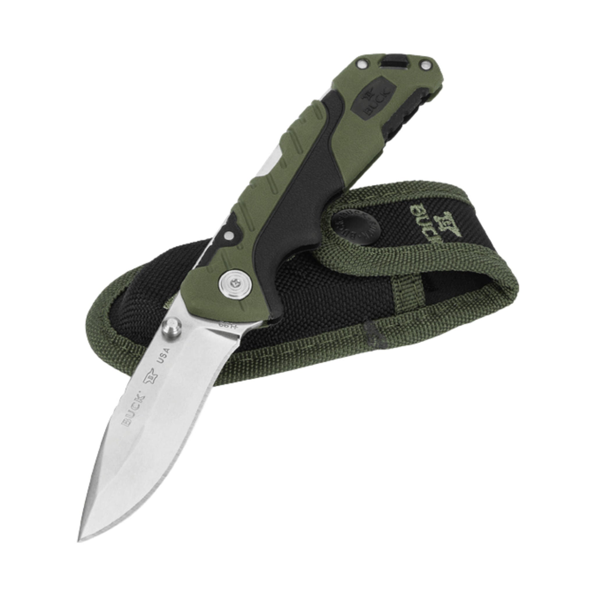 Buck Small Folding Pursuit Knife - Green/Black by Lenny's Shoe & Apparel
