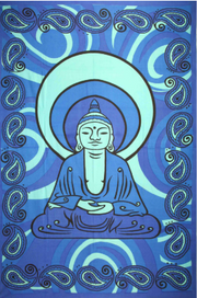 Tapestry Single Size Bubba Buddah Blue & Aqua by Homeportonline