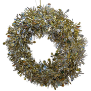 Tinsel Wreath - 12 Inch - Silver and Gold