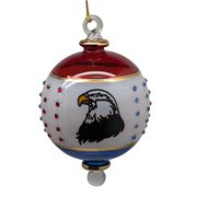American Eagle with 50 Crystal Stars Ball Ornament