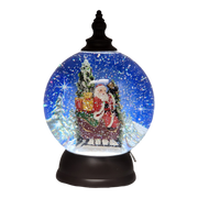 Lighted Spinning Water Globe - Santa in his Sleigh
