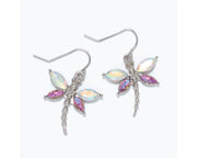 Crystal Dragonfly Earrings – Soft Fuchsia