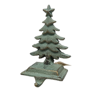 Iron Rustic Tree Stocking Holder - Green