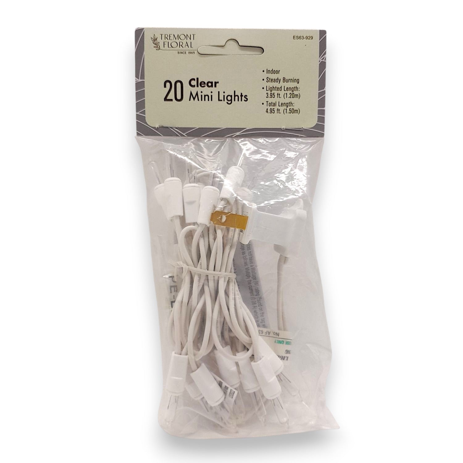 20 Indoor String Lights - Clear Bulb - White Wire