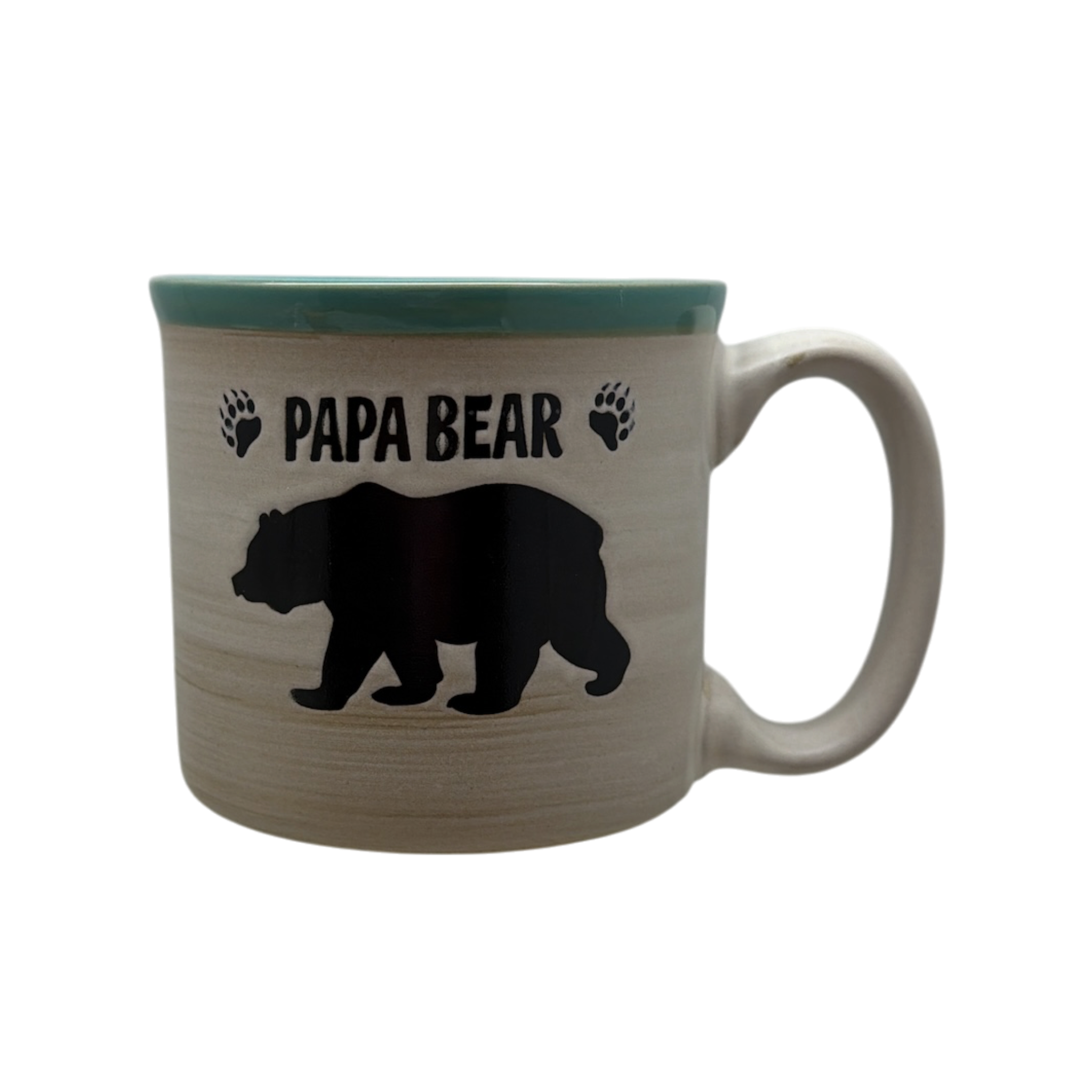 Papa Bear - Drip Glaze Mug - Aqua