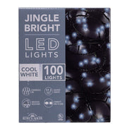 Jingle Bright 100 LED Light Set - Cool White - Green Wire