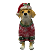 Holiday Yellow Lab Figurine