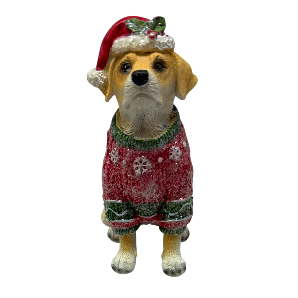 Holiday Yellow Lab Figurine