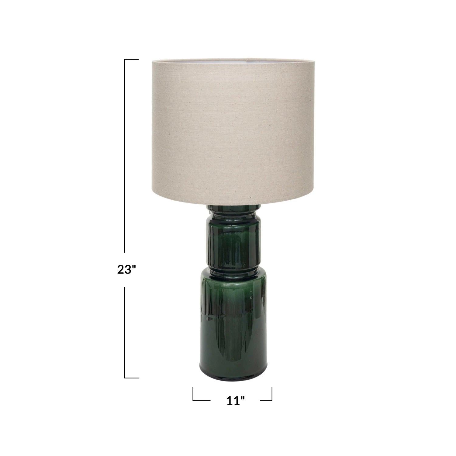 Lamp Tabletop Ceramic Forest Green 23"h by Homeportonline