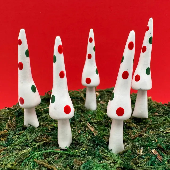 Fairy Garden Mushroom Gnome-style Plant Pick