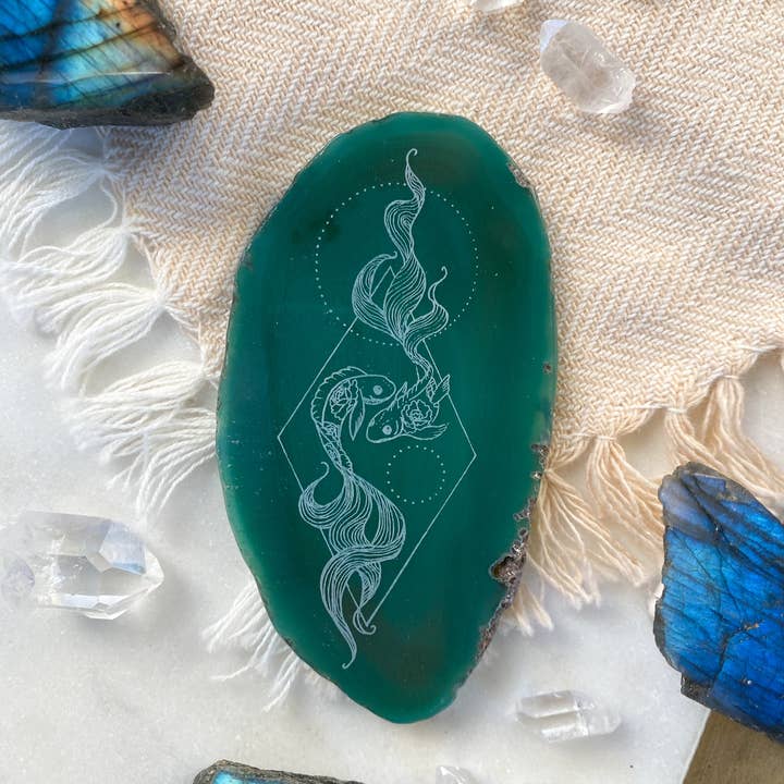 Zodiac Symbol Agate Slices Astrology Sign Horoscope