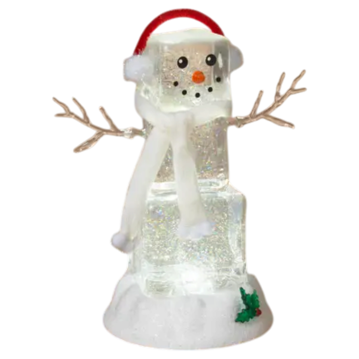 Spinning Water Globe Christmas Snowman Light