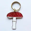 Mushroom Enamel Keychain