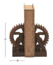Bookends Gears Polystone Brown by Homeportonline