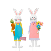 Metal Easter Bunny Yard Stake -