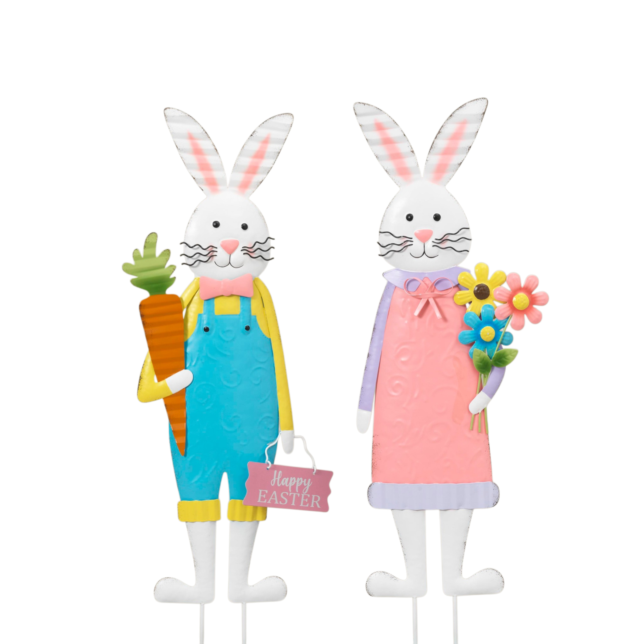 Metal Easter Bunny Yard Stake -