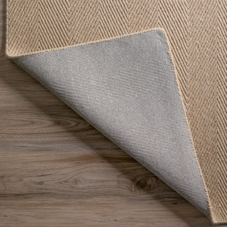 Monaco Herringbone Wool Rug Putty 2'3"X7'6" by Homeportonline