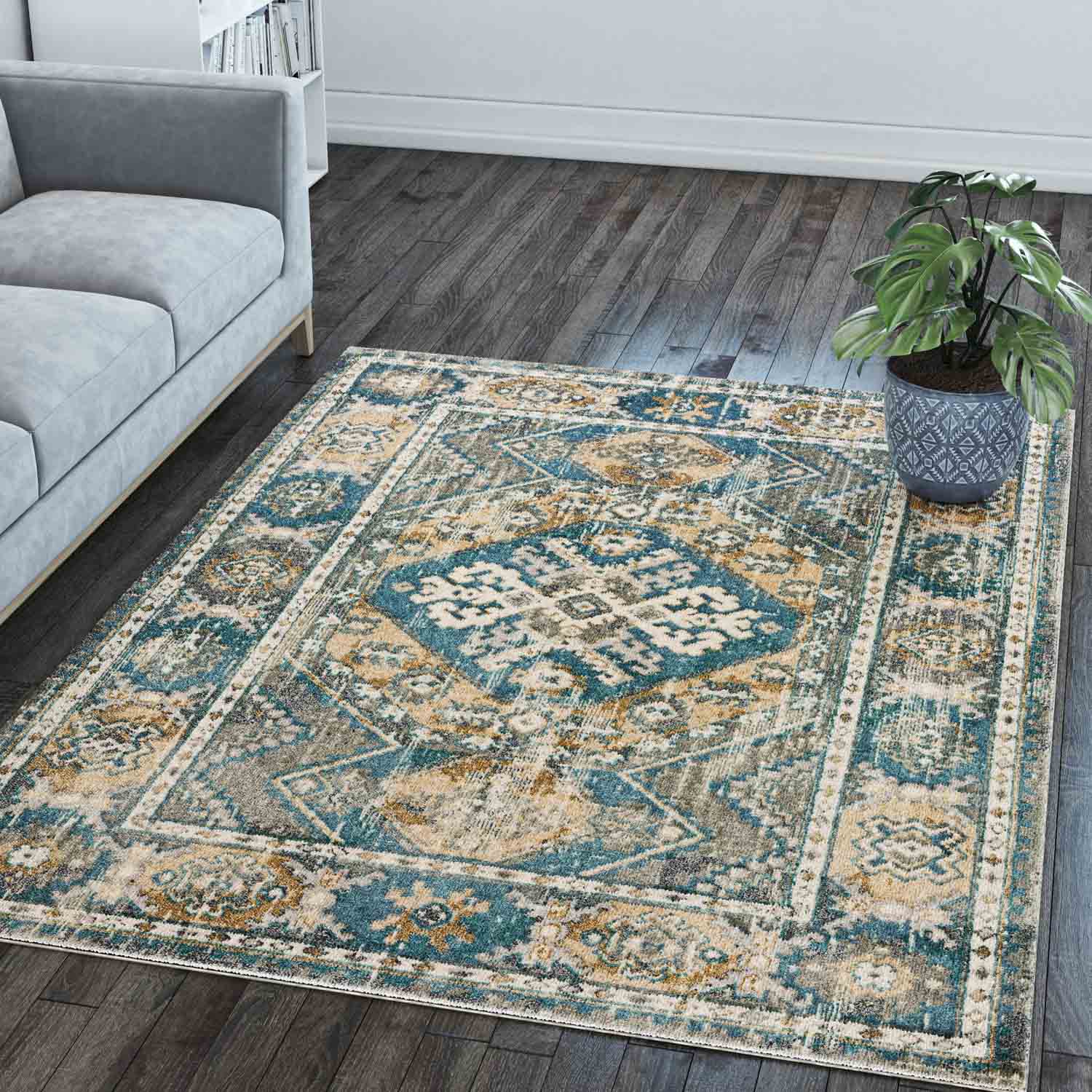 Karma Rug Charcoal 2'3"X7'5" by Homeportonline