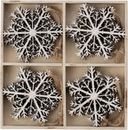 Ornament - White Snowflake Set of 8 by Homeportonline