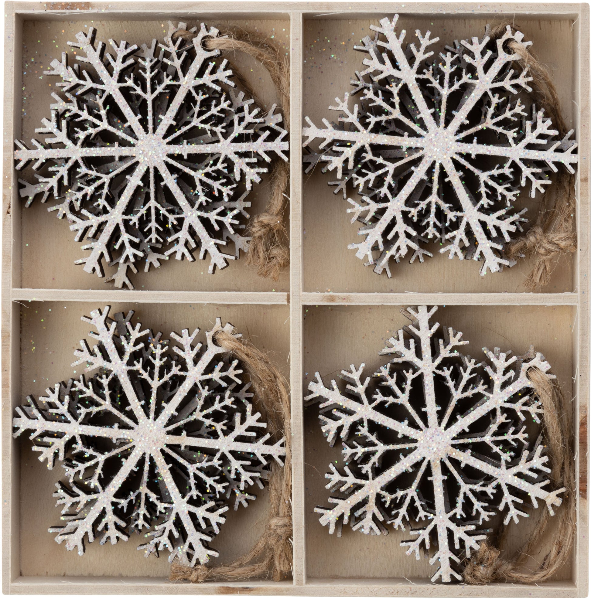 Ornament - White Snowflake Set of 8 by Homeportonline