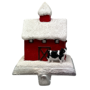 Snowy Barn And  Cow Stocking Holder