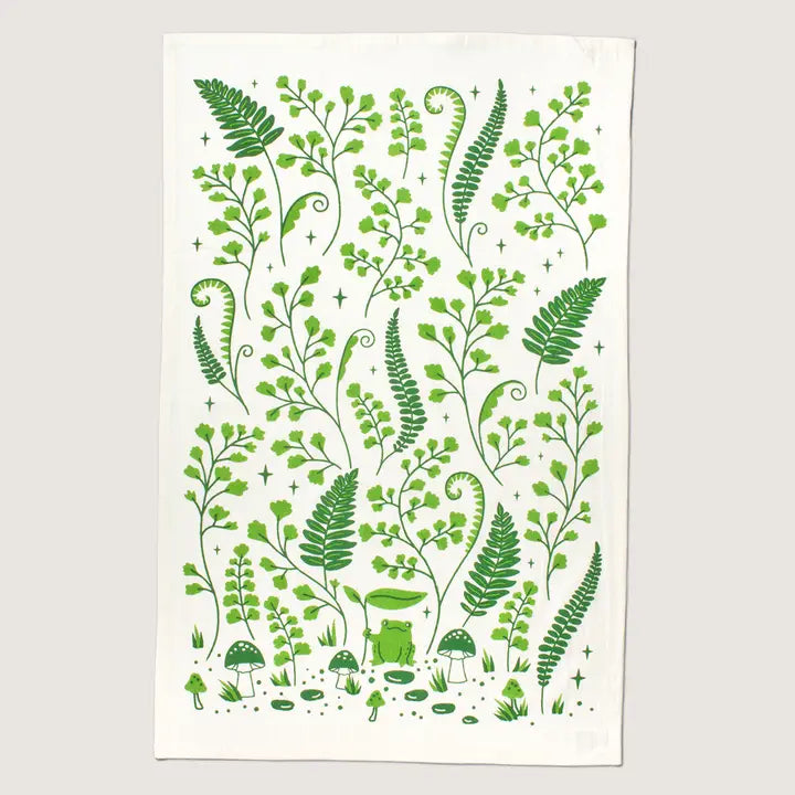 Fern Frog Tea Towel