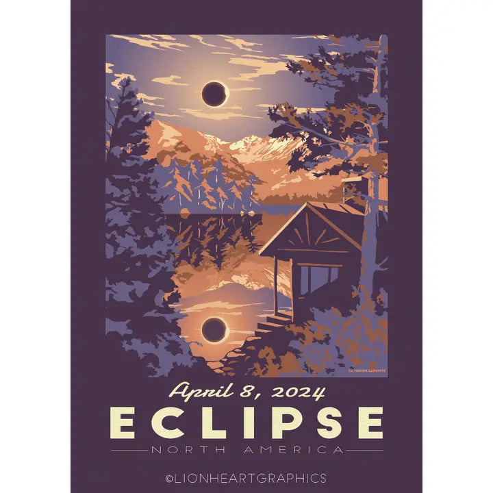 2024 Solar Eclipse Sticker | Retro Vinyl Decal