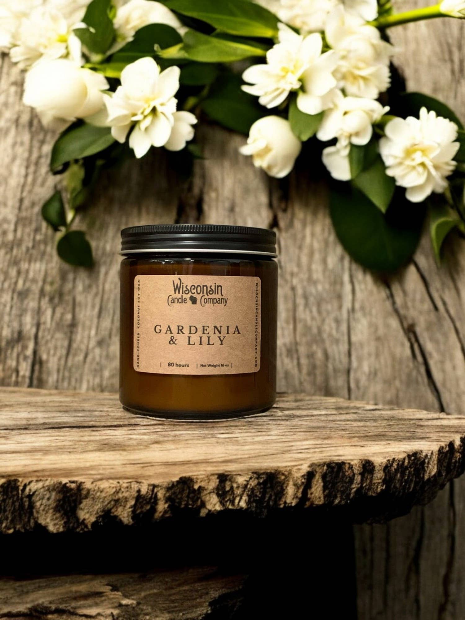 Wisconsin Candle Company - Gardenia & Lily 8 oz Jar by SidePony Boutique