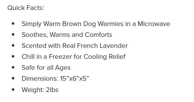 Warmies Dog Floppy Eared Brown by Homeportonline