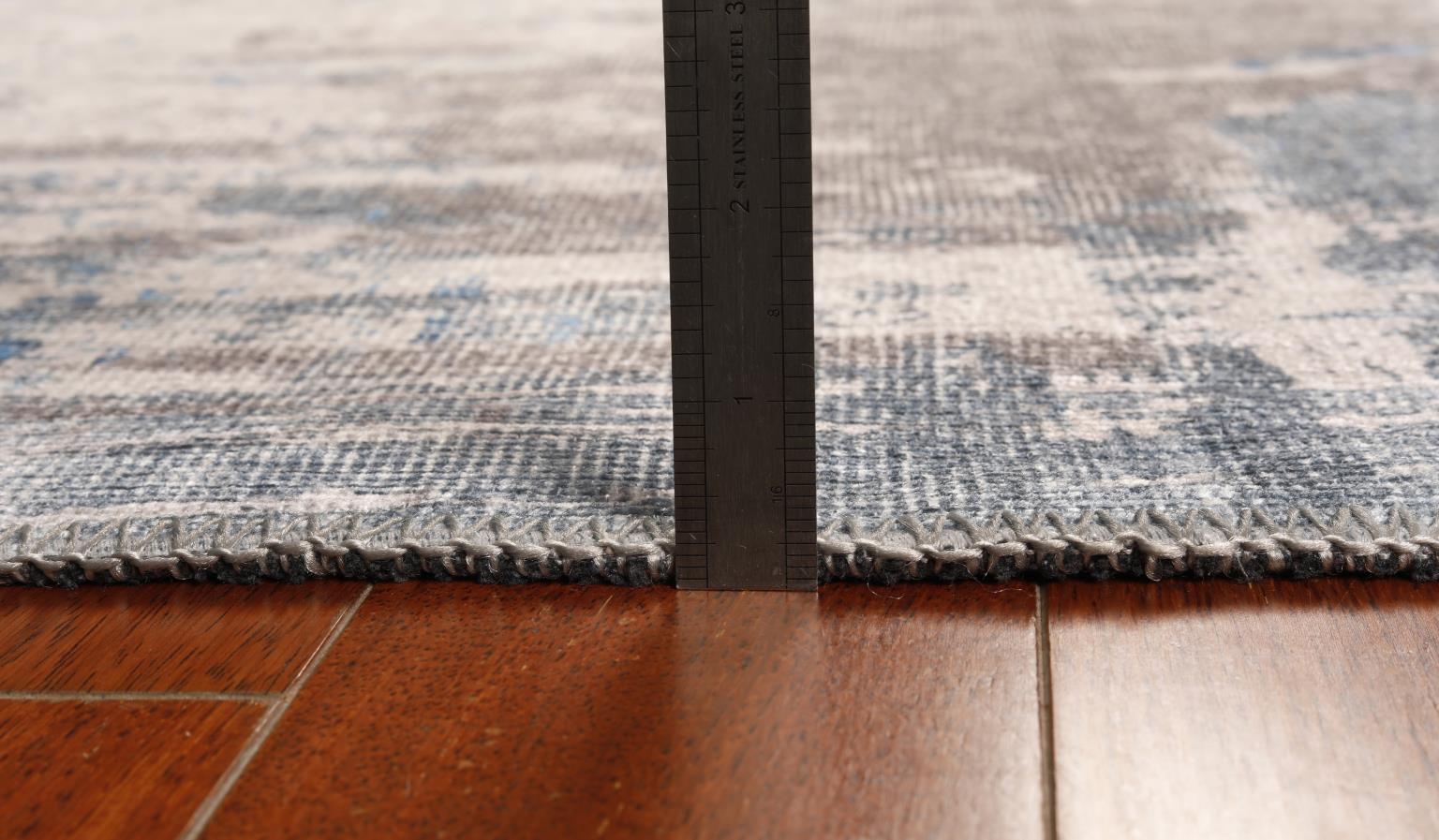 London Elements Grey/Blue Washable Rug 5'6" x 7'6" by Homeportonline