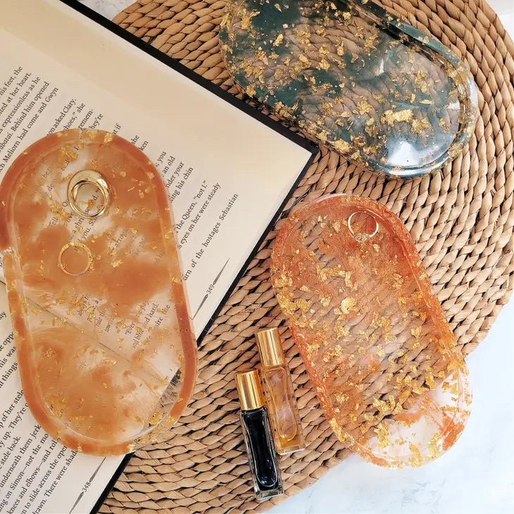 Marble Resin Jewelry Dish Tray Color Options