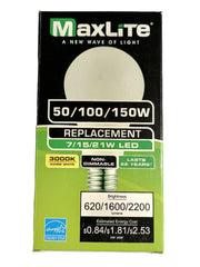 LED 3 Way Light Bulb 7/15/21W (50/100/150W Equivalent), E26, 620/1600/2200 Lumens, 3000K CCT by Homeportonline