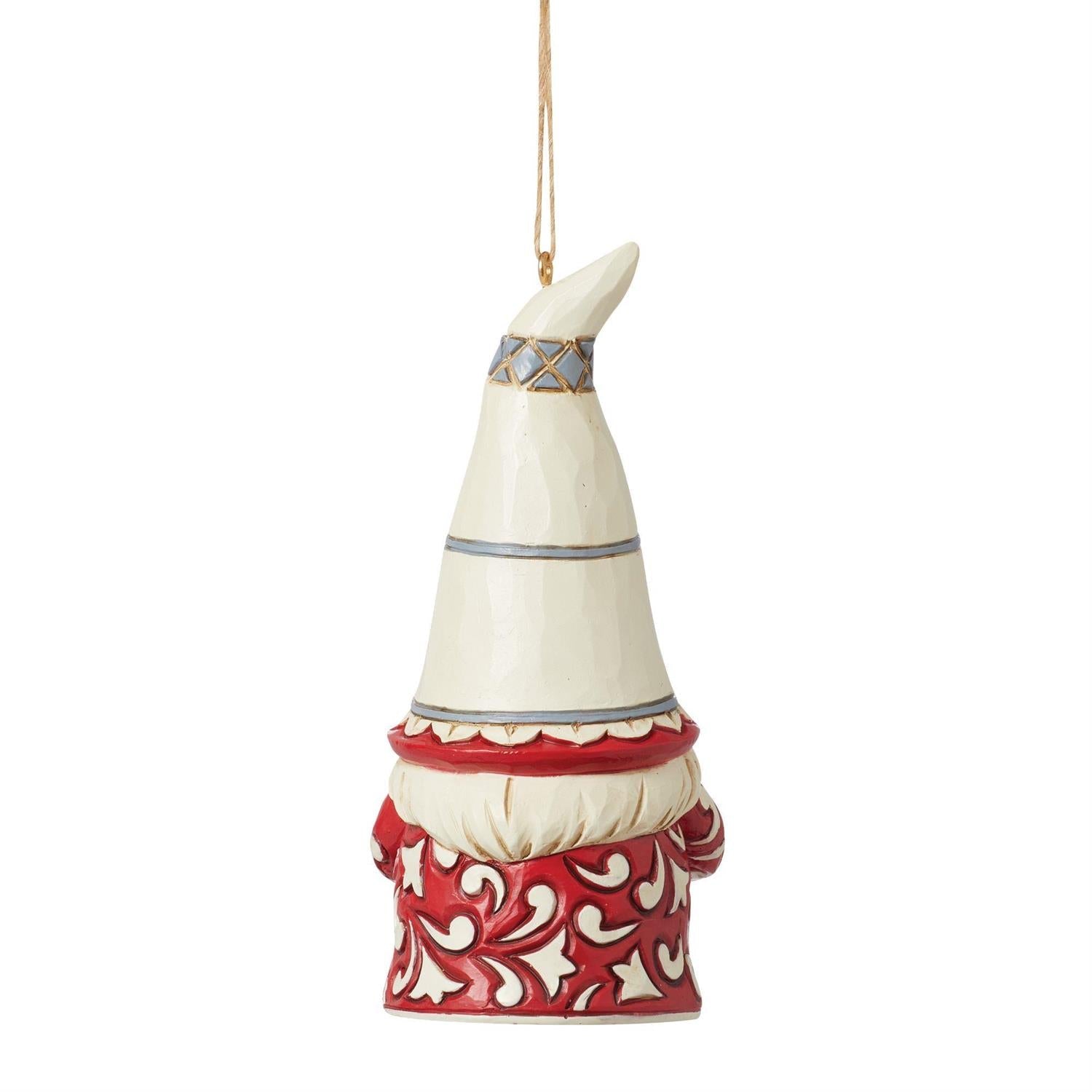 Nordic Noel Gnome with Heart Wreath - Ornament