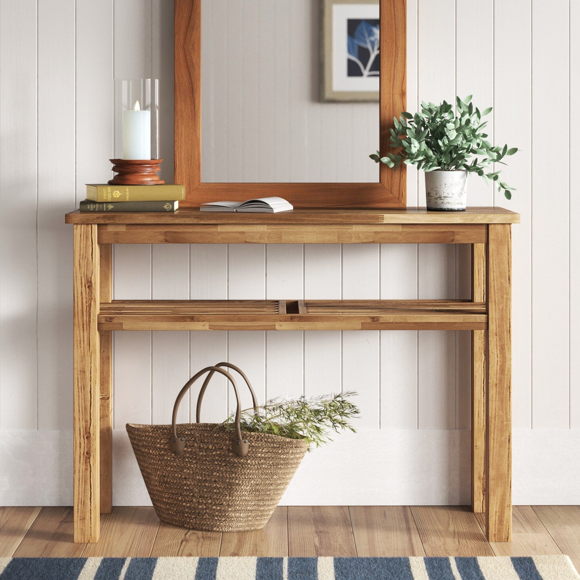 Tiburon Console With Shelf Amber by Homeportonline