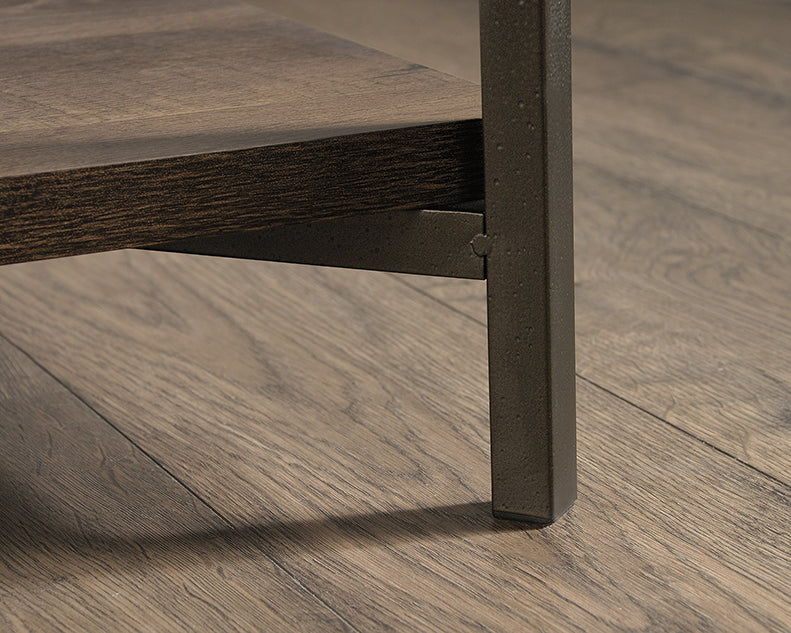 North Avenue Bookcase Corner Five Shelf Smoked Oak Finish by Homeportonline