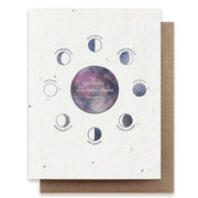 Moon Phase Birthday Plantable Herb Seed Card