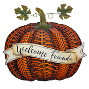 Metal Harvest Pumpkin Wall Hanging