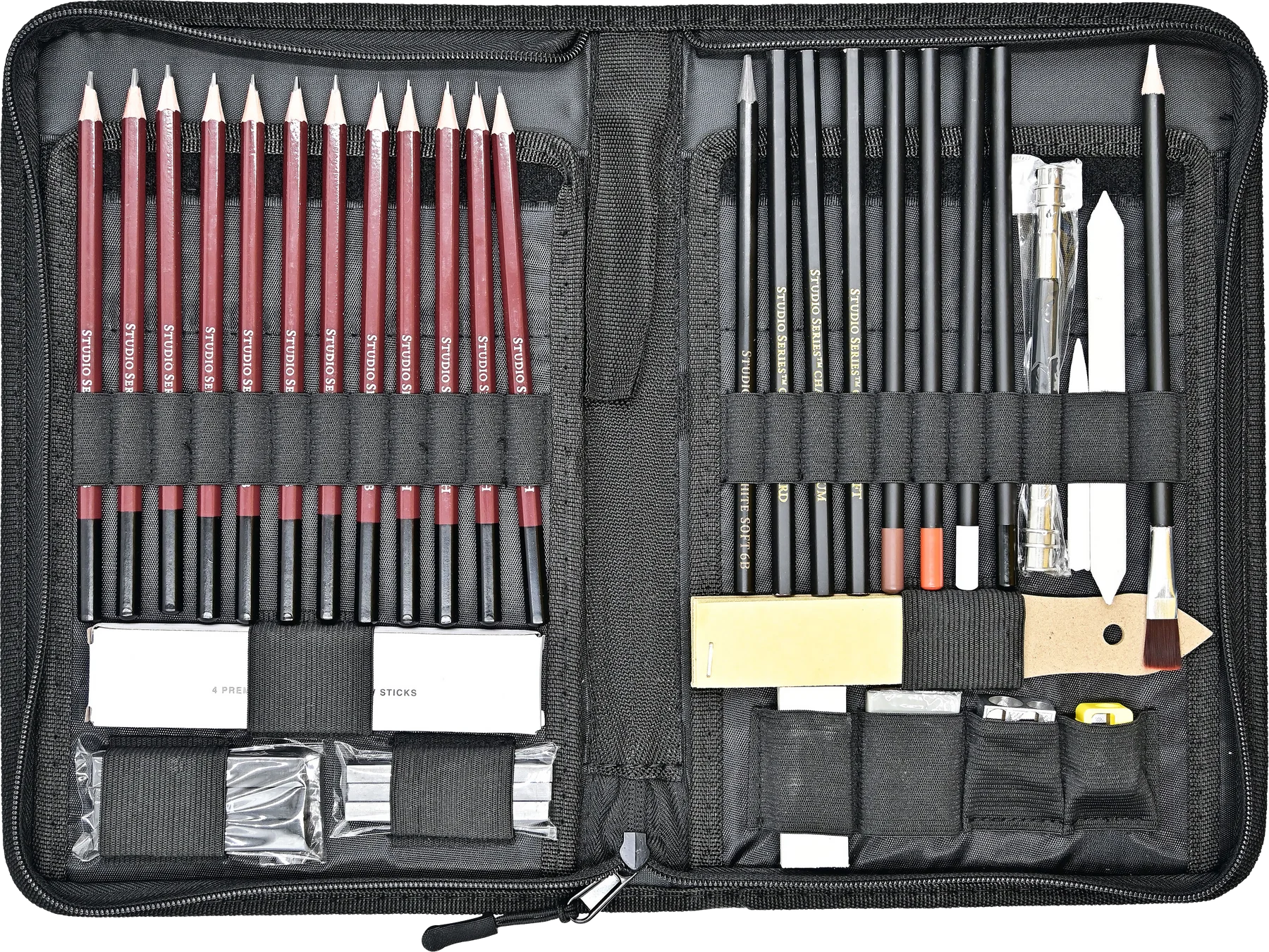 Art Center Travel Sketch Kit 40 Piece Zippered Case by Homeportonline