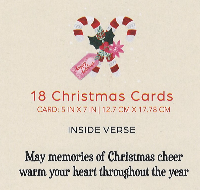 Candy Shoppe Christmas Card Set - Happy Holidays Candy Canes