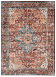 Washable Carter Rust and Ivory Rug 5ft x 7ft by Homeportonline