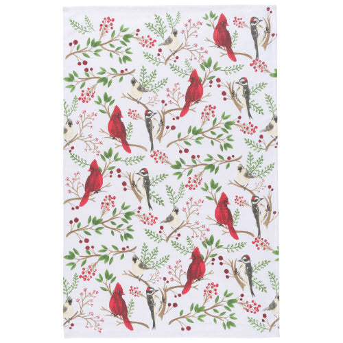 Winter Birds Cotton Dishtowel by Homeportonline